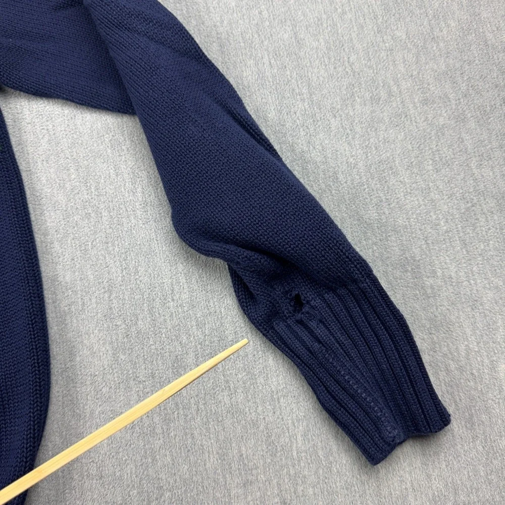 Vintage Polo Ralph Lauren Sweater Mens Medium Blue V Neck‎ Pullover Cotton Knit